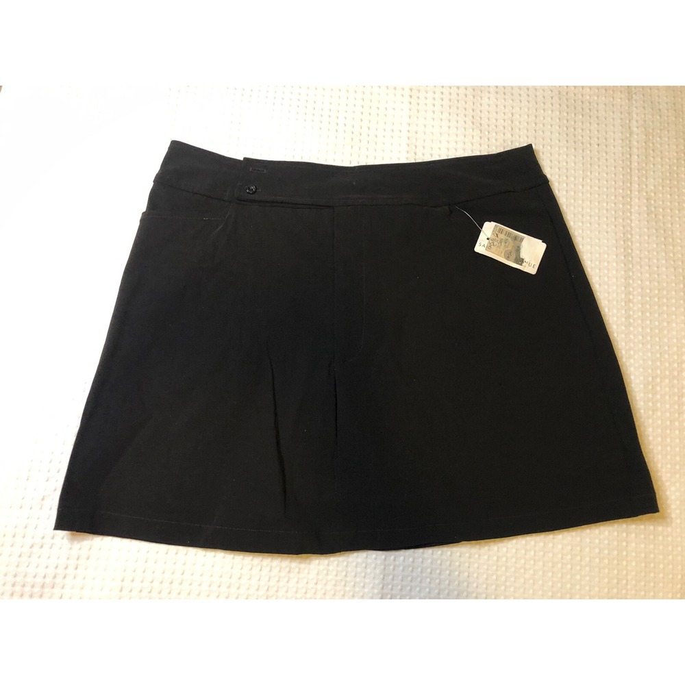 SAKS FIFTH AVENUE - Azzura - NEW -Women's Large - Black Stretch Skirt- USA- FLAW